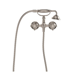 Lillian Exposed Bath Tap Set with Hand Shower, Brushed Nickel