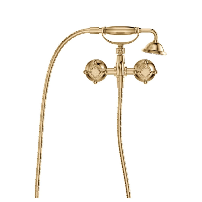 Lillian Exposed Bath Tap Set with Hand Shower, Urban Brass