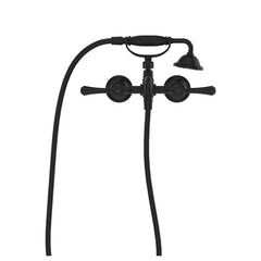 Lillian Lever Exposed Bath Tap Set with Hand Shower, Matte Black