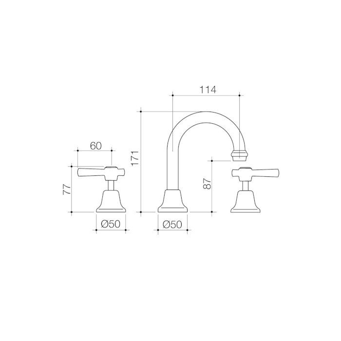 Caroma Caravelle Classic Basin Set Lever Handle