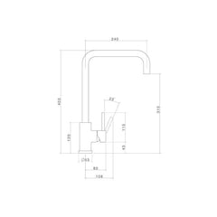 Caroma Compass Alfresco 316SS Sink Mixer