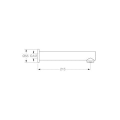 Caroma Virtu Design Wall Basin Outlet 215mm