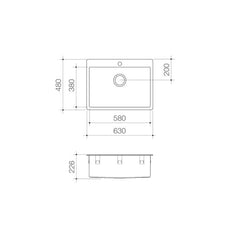 Caroma Compass 45 Litre Flushline Laundry Tub