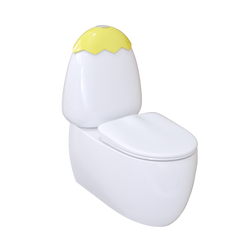 Egg Junior II Back To Wall Toilet Suite for Children with Yellow Cistern Lid