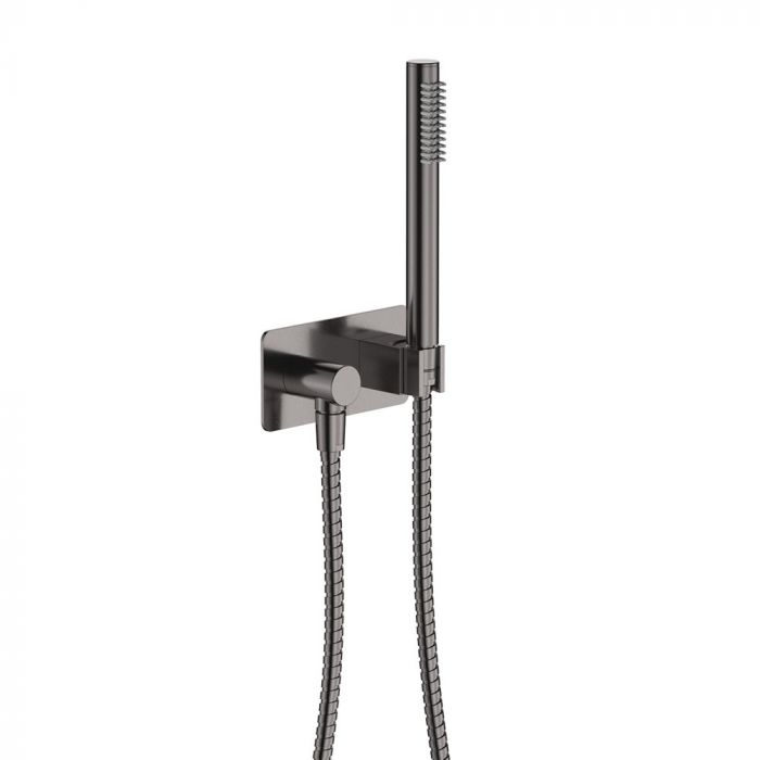 Fienza Isabella Hand Shower and Hook Soft Square Plate - Gun Metal