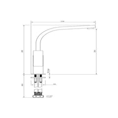 Methven Blaze Curved Sink Mixer Chrome and Black