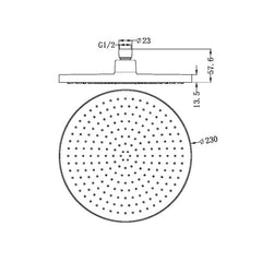 Nero Air Shower Head - Brushed Gold