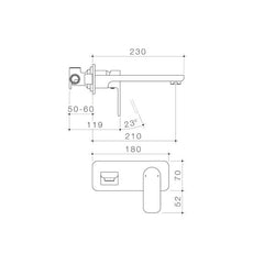 Caroma Luna Wall Basin/Bath Mixer Chrome 6 Star Lead Free