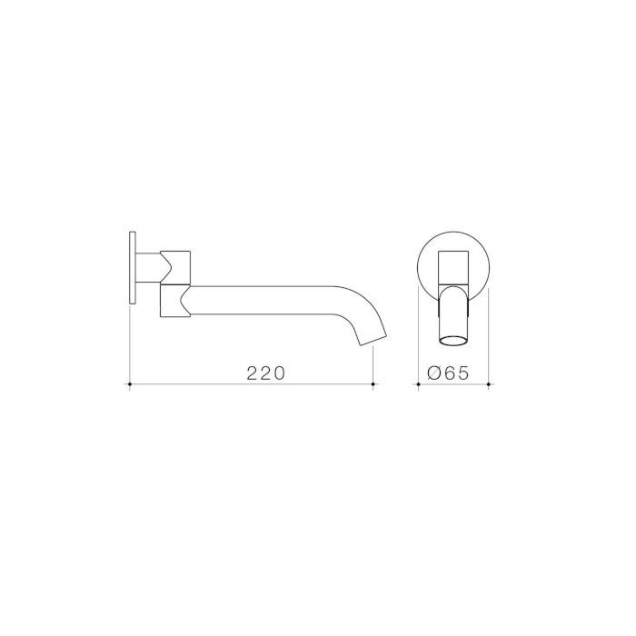 Caroma Liano II 220mm Bath Swivel Outlet Round Brushed Brass
