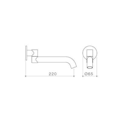Caroma Liano II 220mm Bath Swivel Outlet Round Brushed Brass