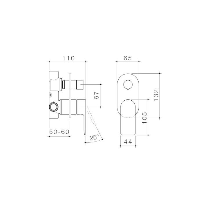 Caroma Urbane II Bath / Shower Mixer With Diverter Round Cover Plate Chrome