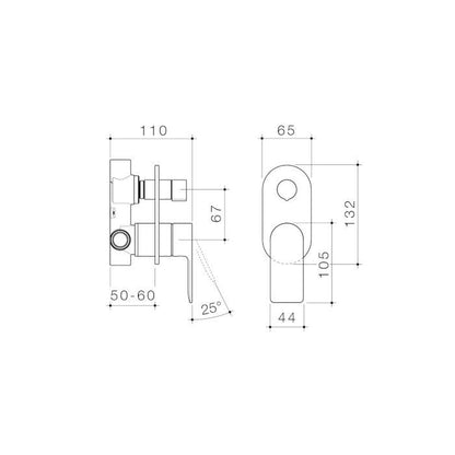 Caroma Urbane II Bath / Shower Mixer With Diverter Round Cover Plate Chrome