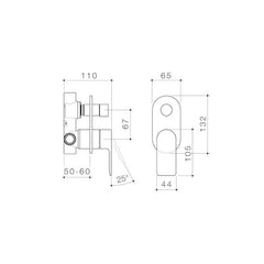 Caroma Urbane II Bath / Shower Mixer With Diverter Round Cover Plate Chrome