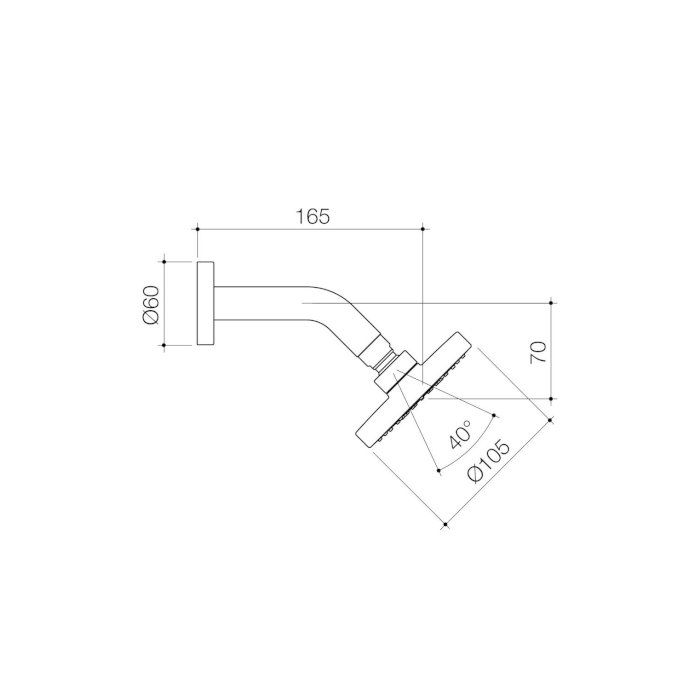 Caroma Ecco Aquasoft+ 105 Fixed Wall Shower