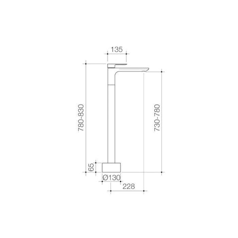 Caroma Urbane II Freestanding Bath Filler Brushed Brass