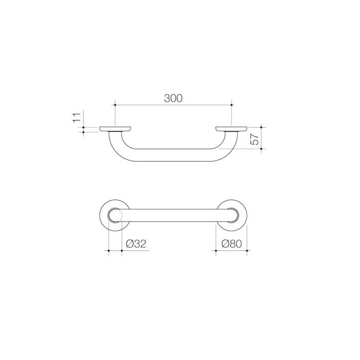 Caroma Support Grab Rail Straight Stainless Steel