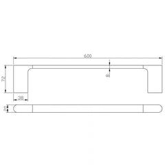 Acl Cora Single Towel Rail Chrome, Matte Black, Chrome and White