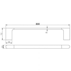 Acl Cora Single Towel Rail Chrome, Matte Black, Chrome and White