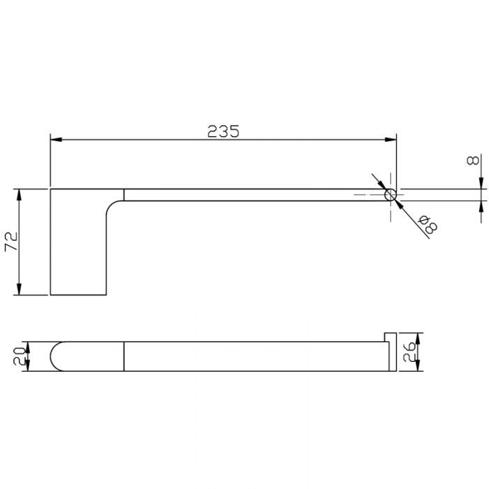 Acl Cora Towel Bar Chrome, Matte Black
