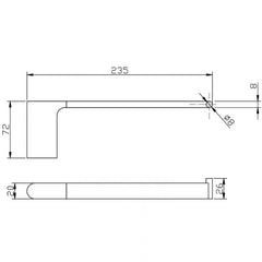 Acl Cora Towel Bar Chrome, Matte Black, Chrome and White