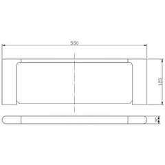 Acl Cora Metal Shelf Chrome, Matte Black, Chrome and White