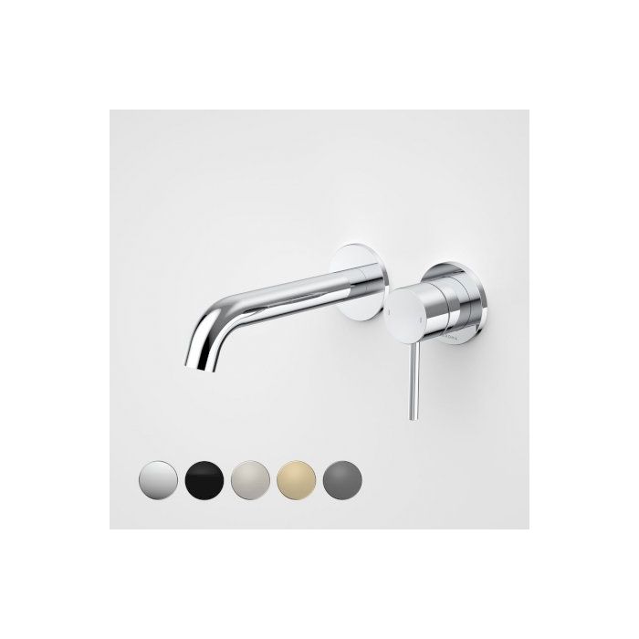 Caroma Liano II 175mm Wall Basin / Bath Mixer 2 x Round Cover Plates Chrome