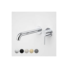 Caroma Liano II 210mm Wall Basin / Bath Mixer 2 x Round Cover Plates Chrome