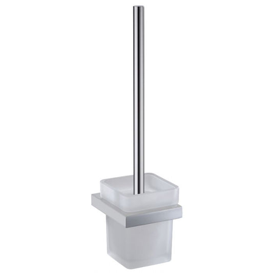 Acl Eden Toilet Brush and Holder Chrome, Matte Black, Chrome and White