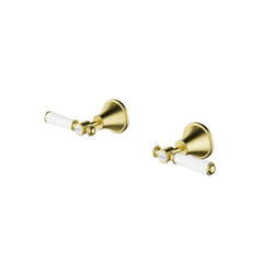 ACL Clasico Wall Top Assemblies with Ceramic Handle - Brushed Gold