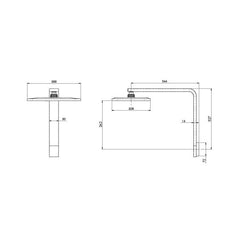 Phoenix NX Orli Shower Arm and Rose w/ Hydrosense Matte Black