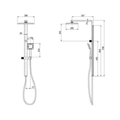 Phoenix NX Orli Twin Shower w/ Hydrosense Matte Black