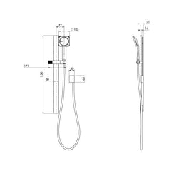 Phoenix NX Orli Shower and Rail w/ Hydrosense Matte Black