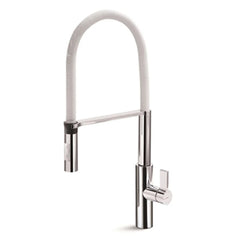 Parisi Libera Kitchen Mixer Chrome with White Spring Spray - Chrome/White