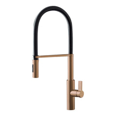 Parisi Libera Kitchen Mixer with Black Spring Spray - Copper Satin