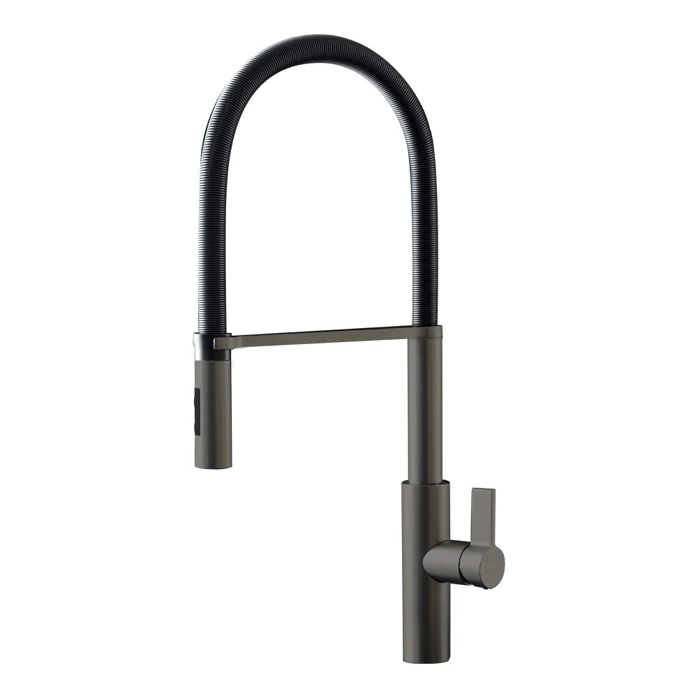 Parisi Libera Kitchen Mixer with Black Spring Spray - Carbon Satin