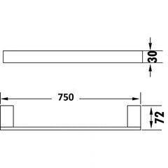 Acl Rosa Single Towel Rail Matte Black