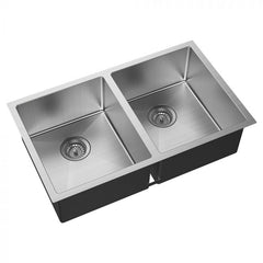 Fienza Hana 760mm x 450mm Double Bowl Kitchen SInk - Stainless Steel