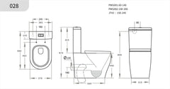 Zeus Rimless Tornado Toilet Suite with Smart Seat