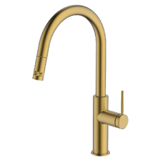 Abey Gareth Ashton Poco Pull Out Kitchen Mixer - Brushed Brass