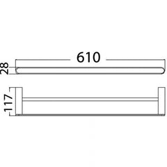 Acl Dove Double Towel Rail