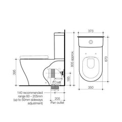 Caroma Luna Cleanflush Wall Faced Suite - Bottom Inlet