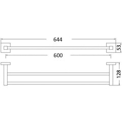 Acl Sara Square Double Towel Rail