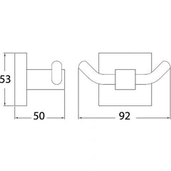 Acl Sara Square Double Robe Hook