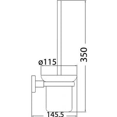 Acl Sara Square Toilet Brush and Stand