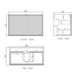 Otti 900mm Marlo CABINET ONLY Matte Black