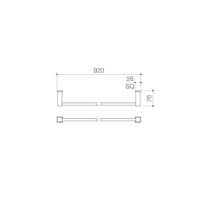 Caroma Quatro Single Towel Rail - 920mm