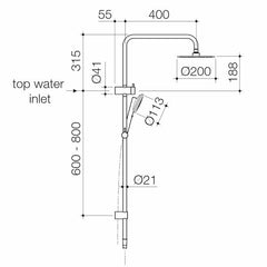 Caroma Urbane II Twin Shower with 200mm Rose