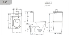 Dune Tornado Rimless Toilet Suite Dual Flush