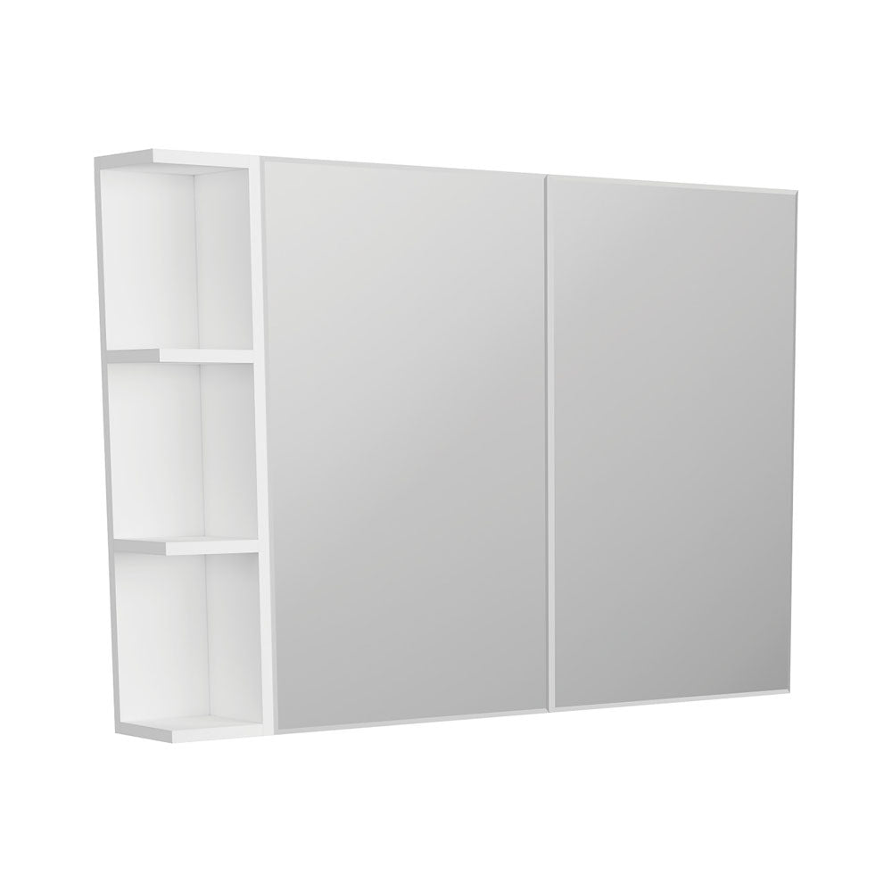 Fienza Bevel Edge 900 Mirror Cabinet, 1 Side Shelf