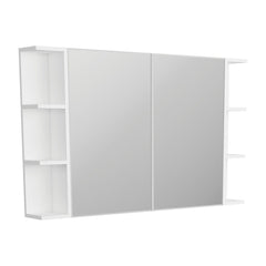 Fienza Bevel Edge 900 Mirror Cabinet, 2 Side Shelves